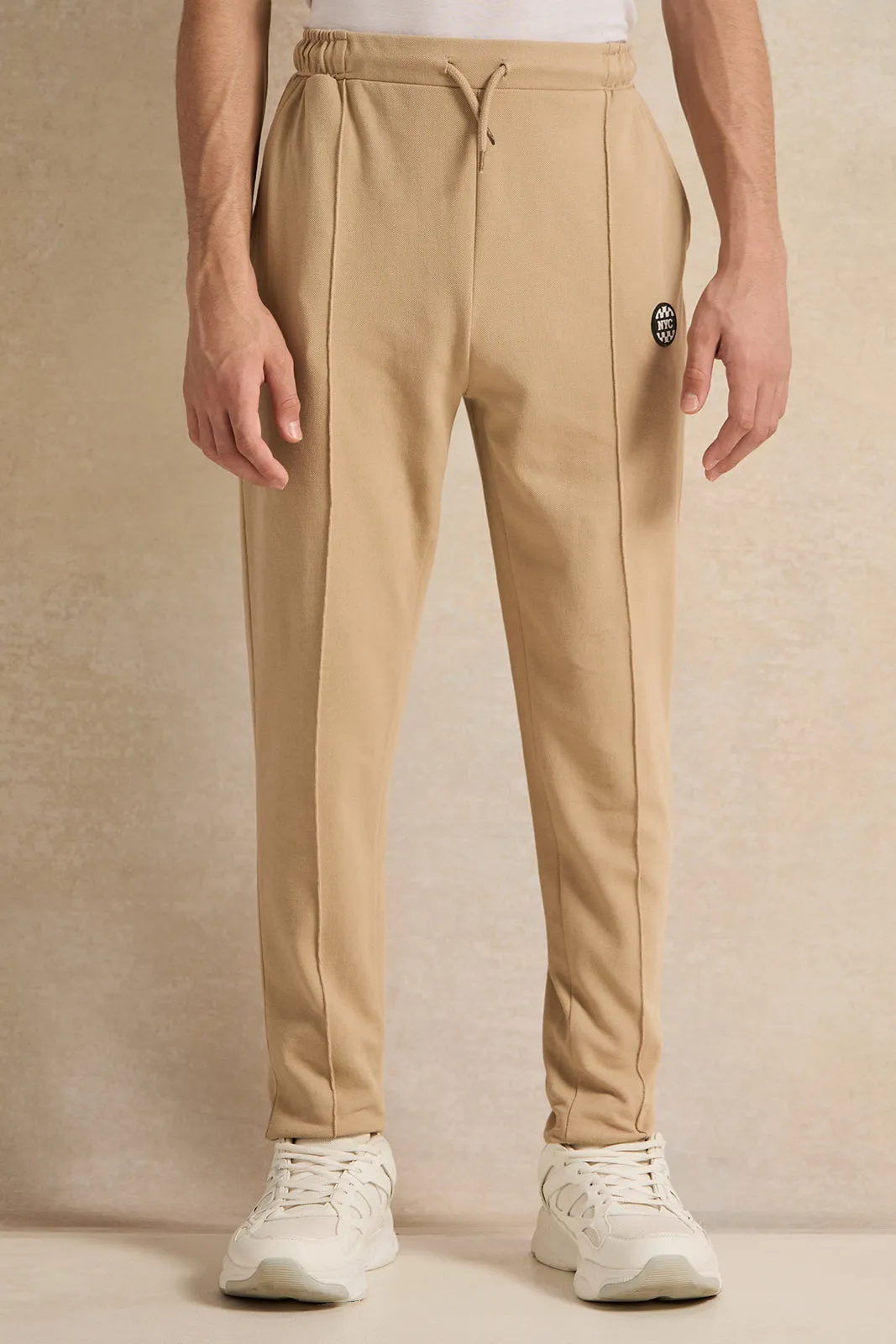 Senior Boys Beige Pique Active Pants sold by Redtag