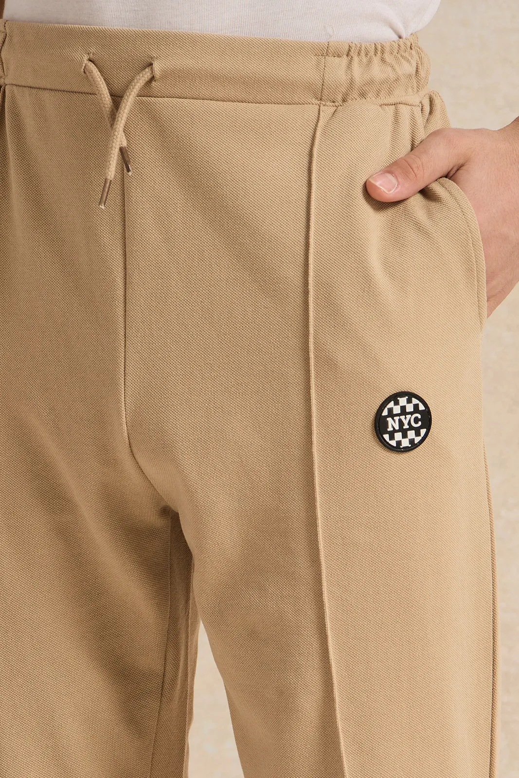 Senior Boys Beige Pique Active Pants sold by Redtag product image thumbnail 4