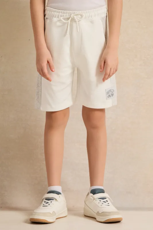 Boys Ivory Printed Active Shorts sold by Redtag