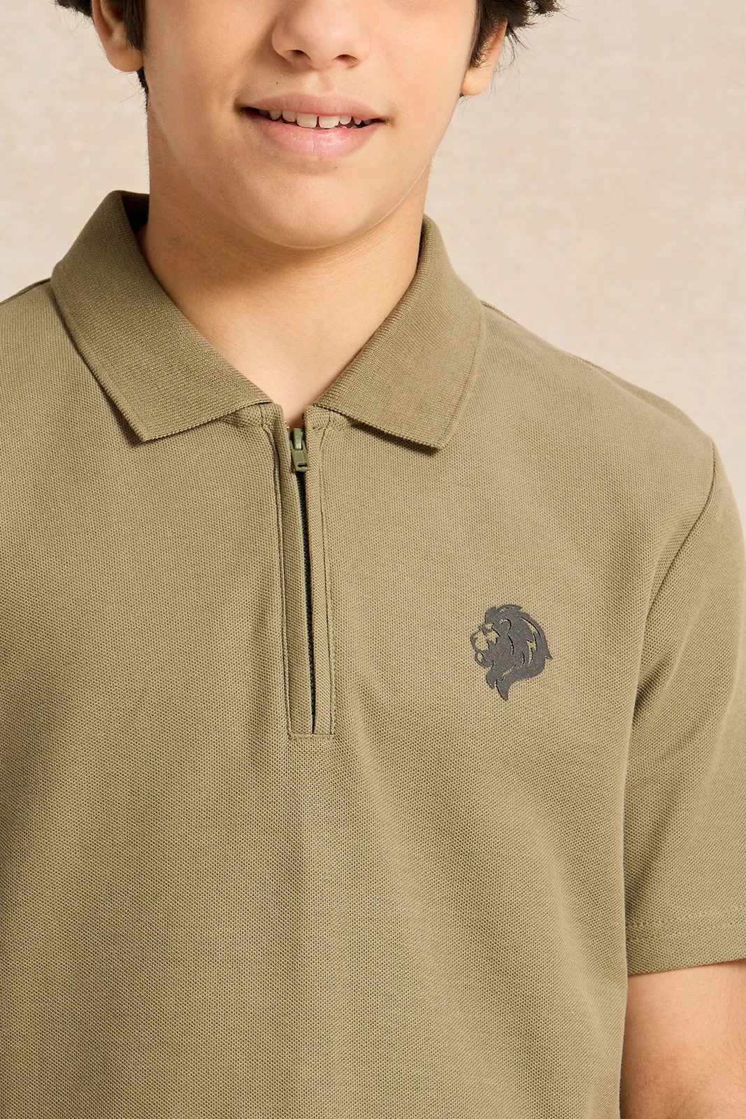 Senior Boys Green Plain Polo T-Shirt sold by Redtag product image thumbnail 4