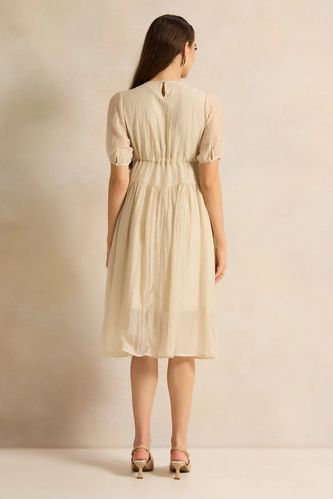 Women Beige Embellished Dress sold by Redtag product image thumbnail 3