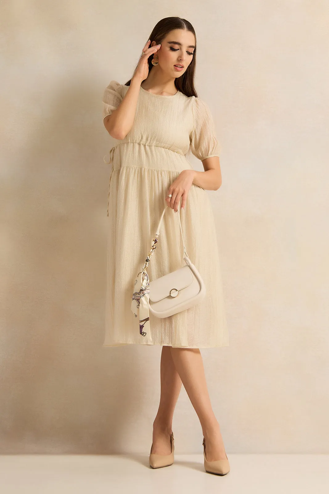 Women Beige Embellished Dress sold by Redtag product image thumbnail 4