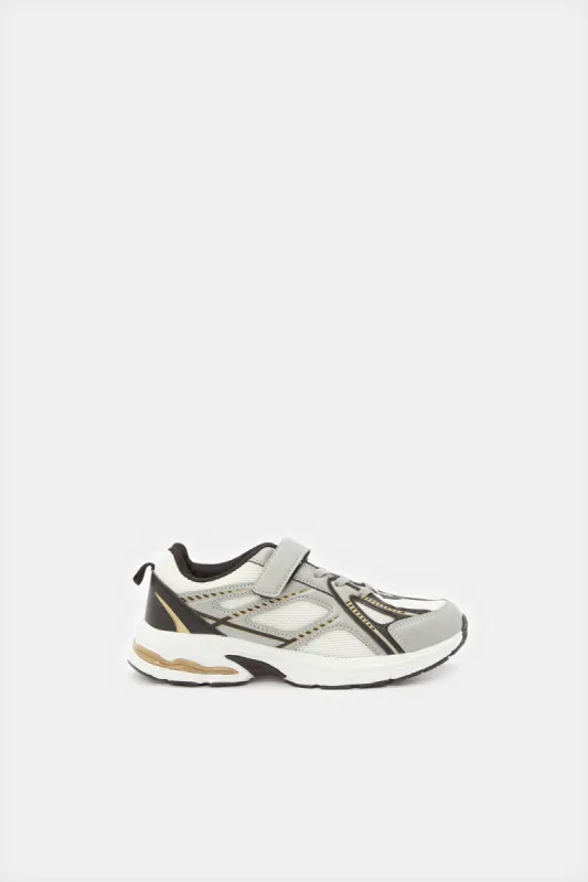 Senior Boys White Material Block Trainer sold by Redtag
