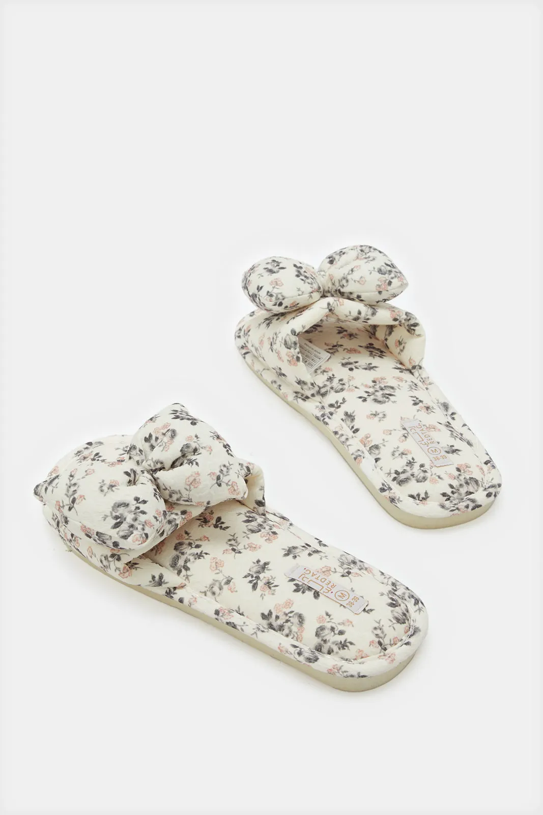 Women Ivory Bow Trim Slipper sold by Redtag product image thumbnail 4