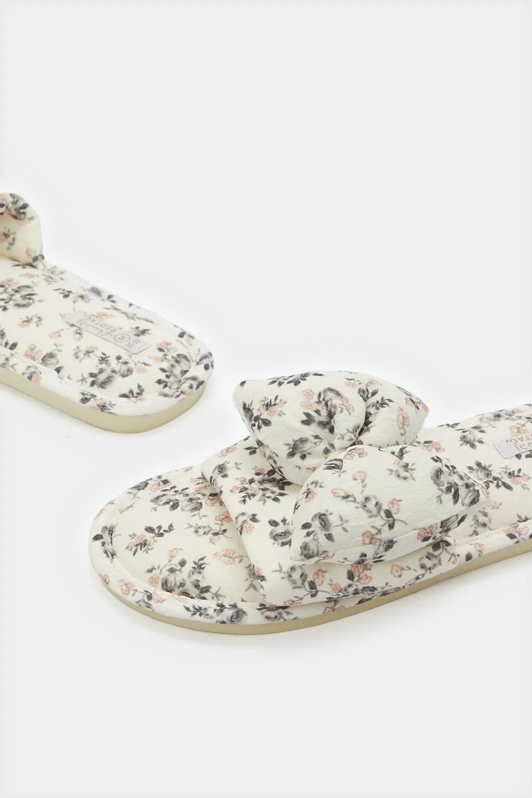 Women Ivory Bow Trim Slipper sold by Redtag product image thumbnail 3