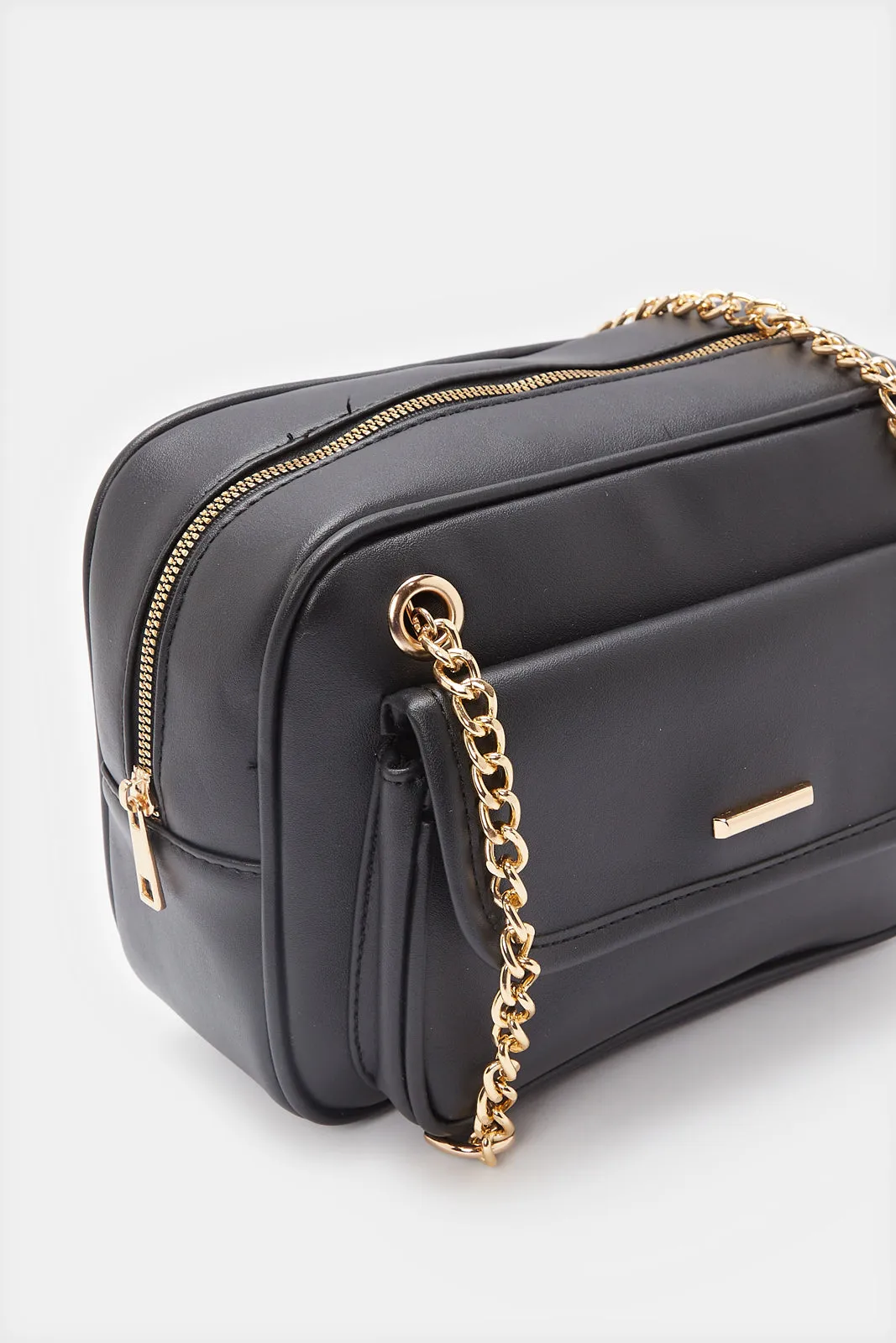 Women Black Embellished Messenger Bag sold by Redtag product image thumbnail 3