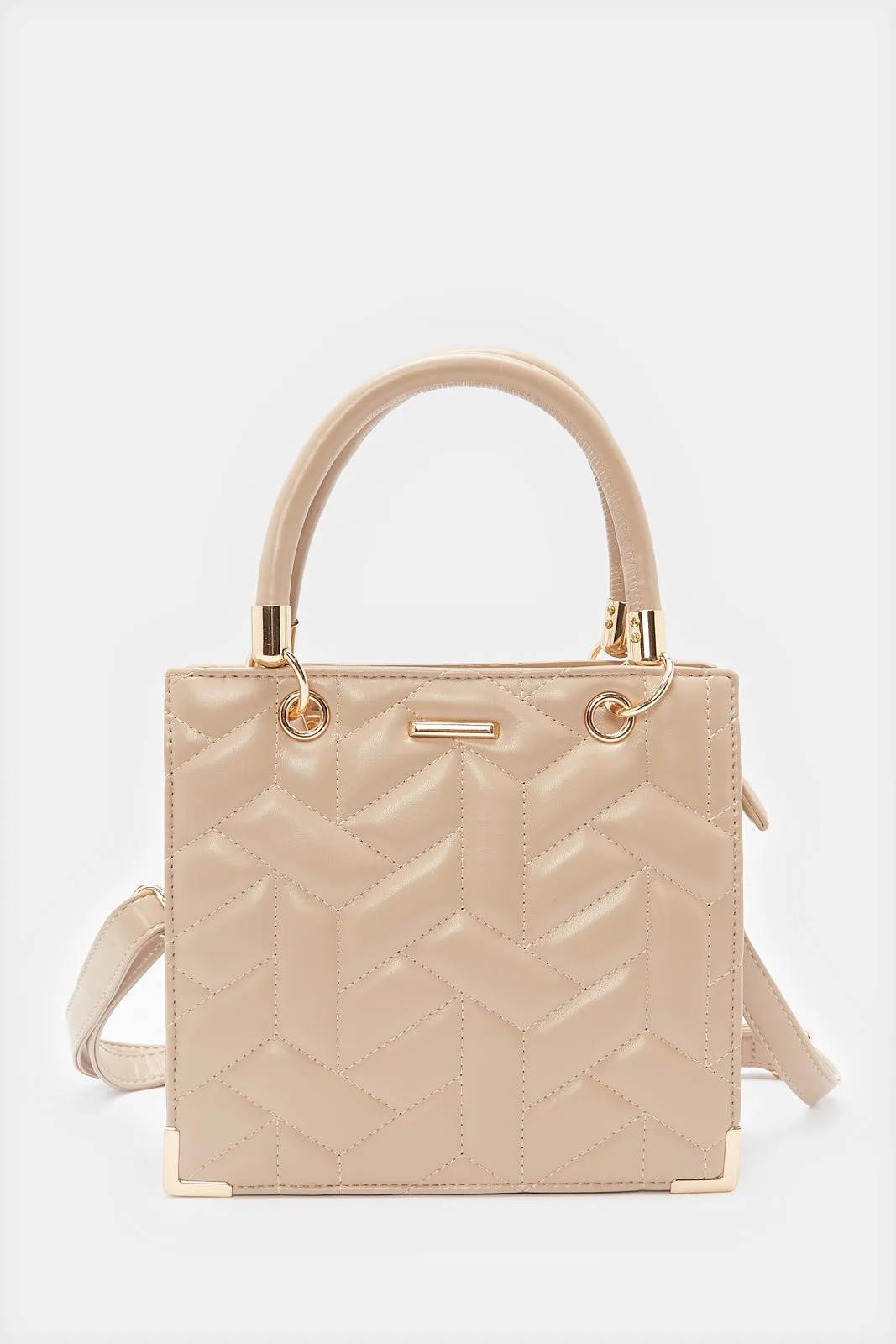 Women Beige Textured Day Bag sold by Redtag