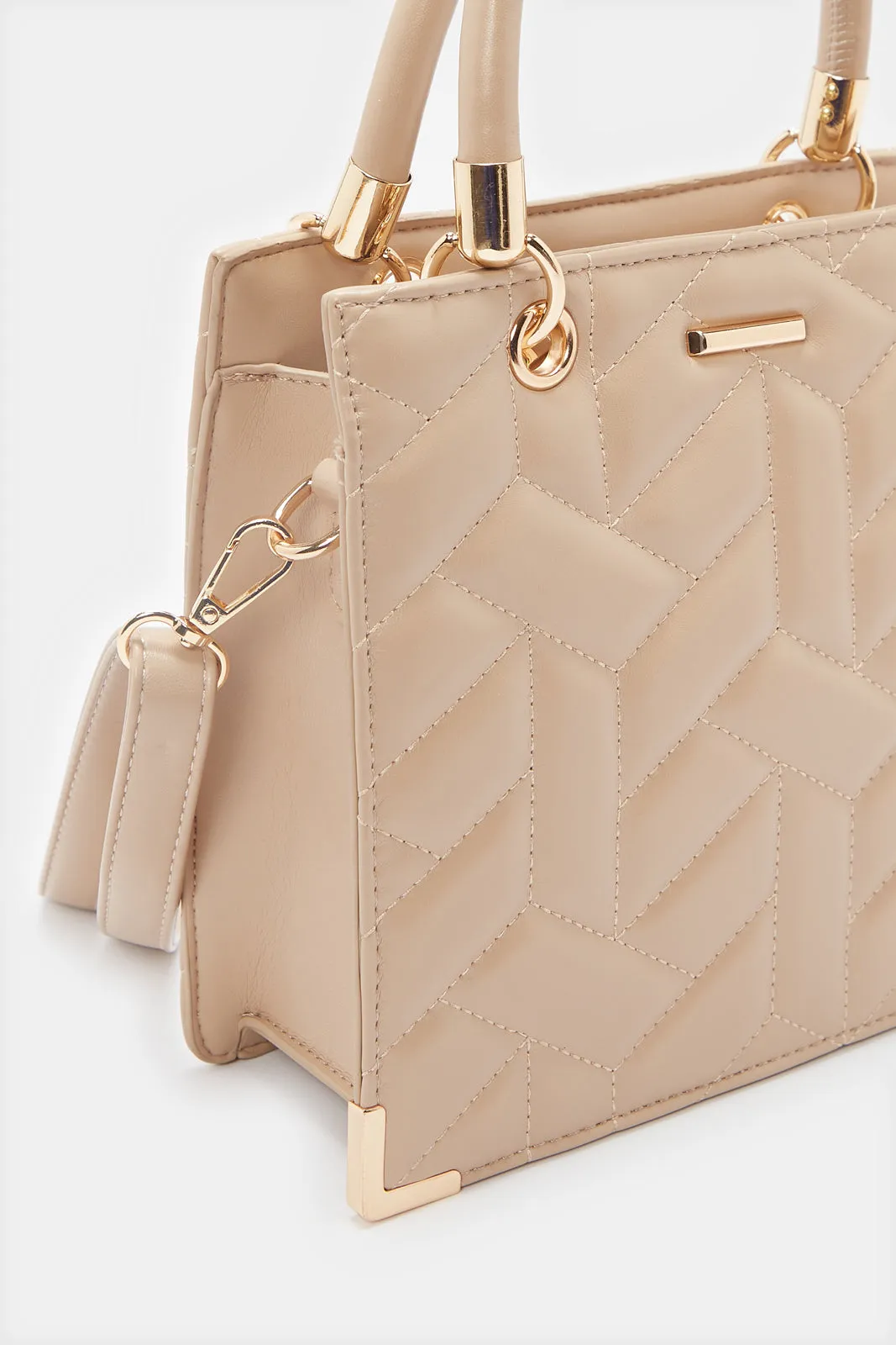 Women Beige Textured Day Bag sold by Redtag product image thumbnail 3