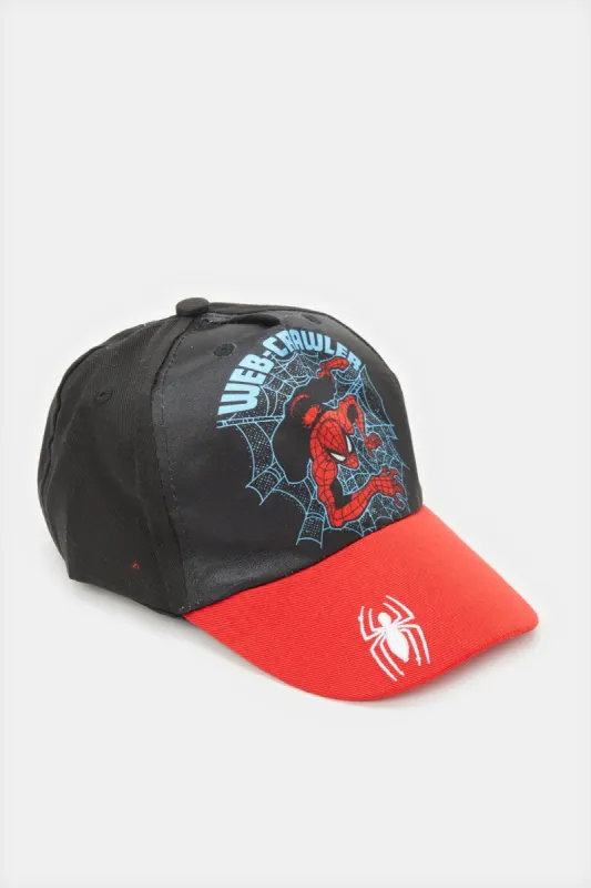 Boys Black And Red Spider-man Cap sold by Redtag