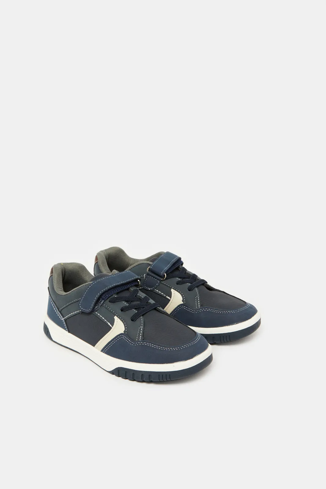 Senior Boys Navy Material Block Sneaker sold by Redtag product image thumbnail 2