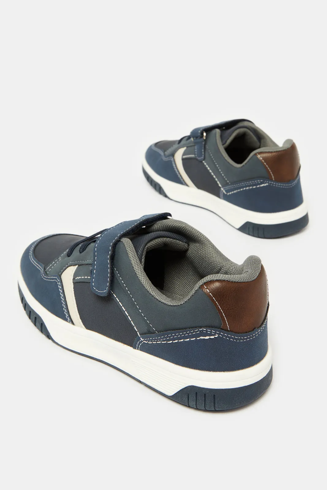 Senior Boys Navy Material Block Sneaker sold by Redtag product image thumbnail 4