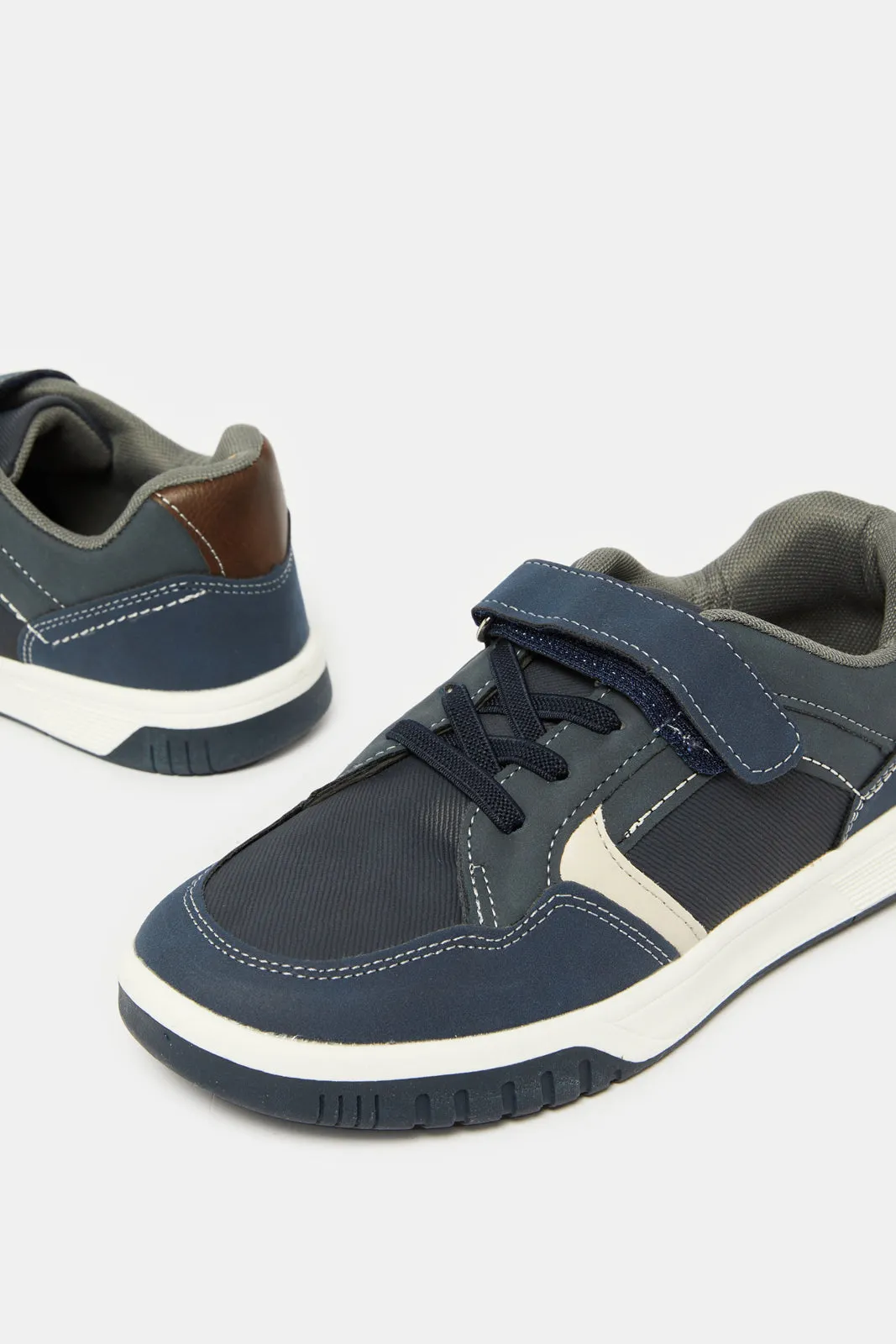 Senior Boys Navy Material Block Sneaker sold by Redtag product image thumbnail 3