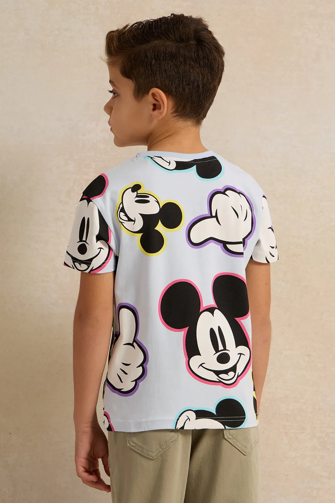 Boys Blue Mickey Character Printed Tshirt sold by Redtag product image thumbnail 3