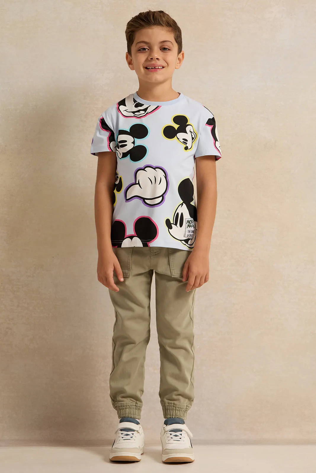 Boys Blue Mickey Character Printed Tshirt sold by Redtag product image thumbnail 2