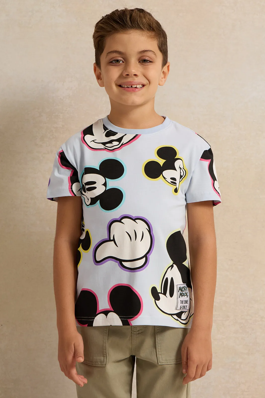 Boys Blue Mickey Character Printed Tshirt sold by Redtag