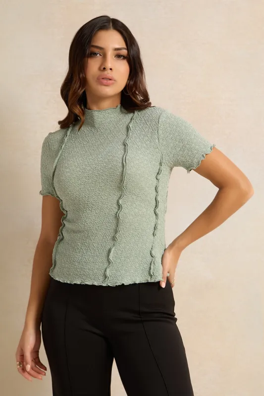 Women Mint Textured Top sold by Redtag