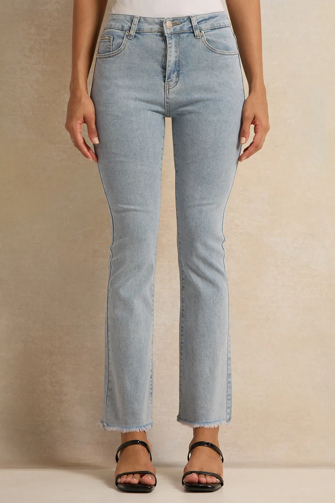 Women Blue Flared Denim Jeans sold by Redtag