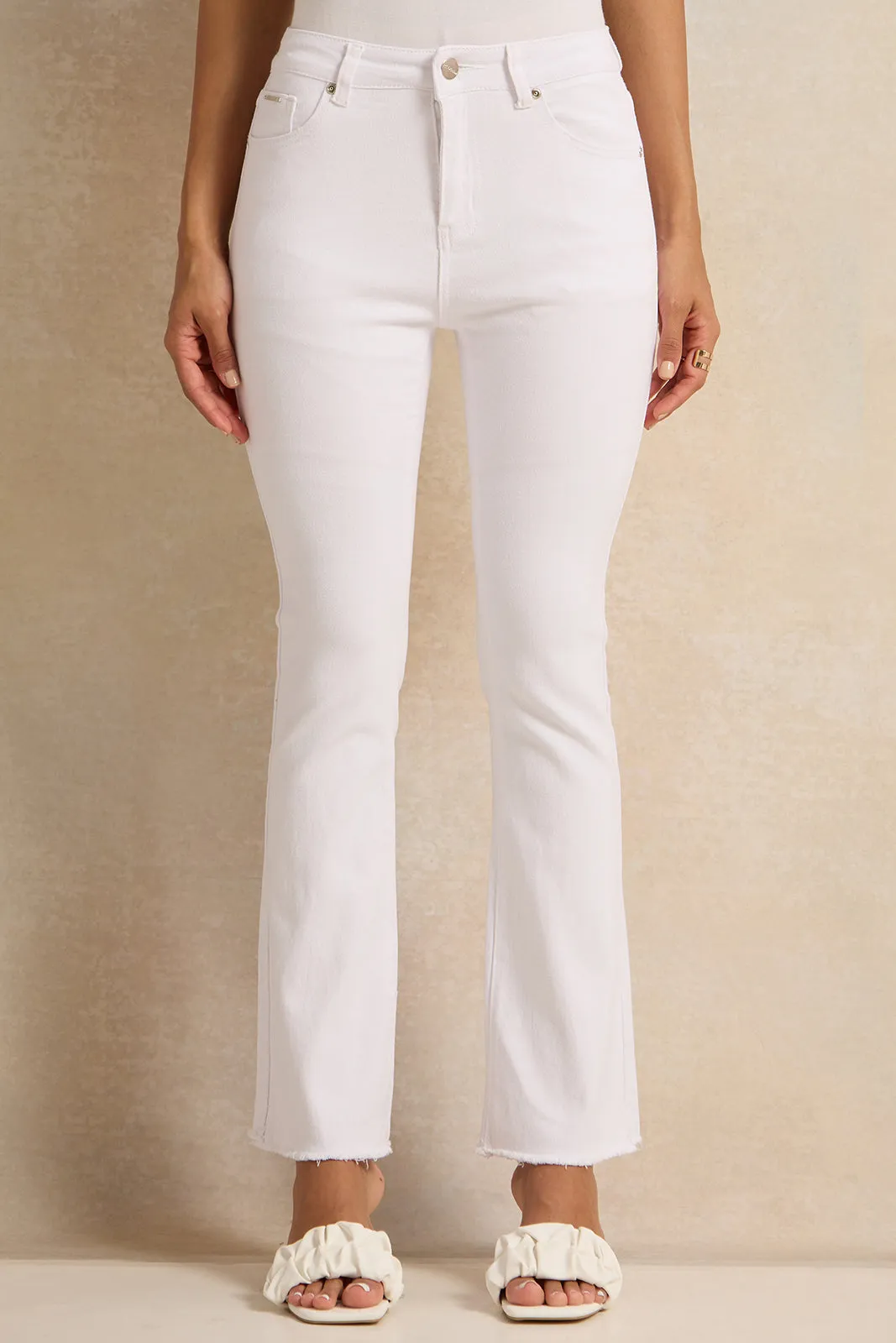 Women White Flared Denim Jeans sold by Redtag