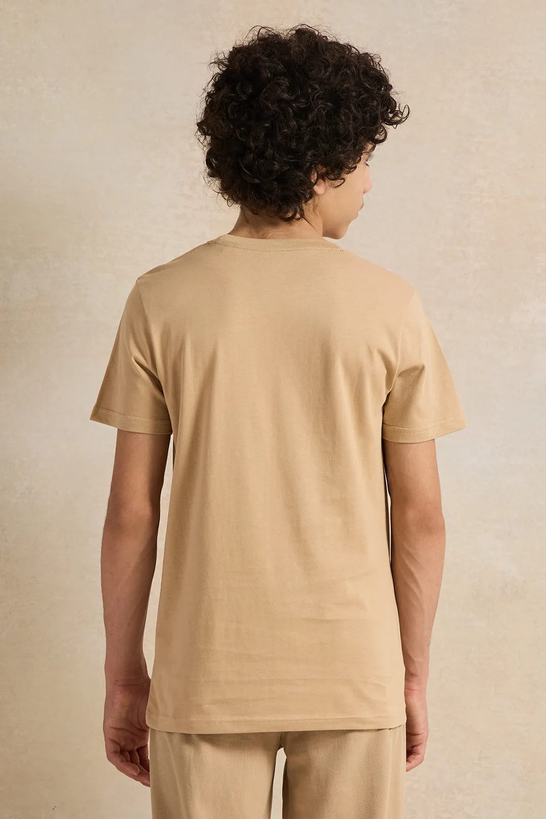 Senior Boys Beige Printed T-shirt sold by Redtag product image thumbnail 3