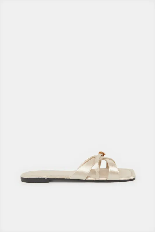 Women Beige Strappy Mule sold by Redtag