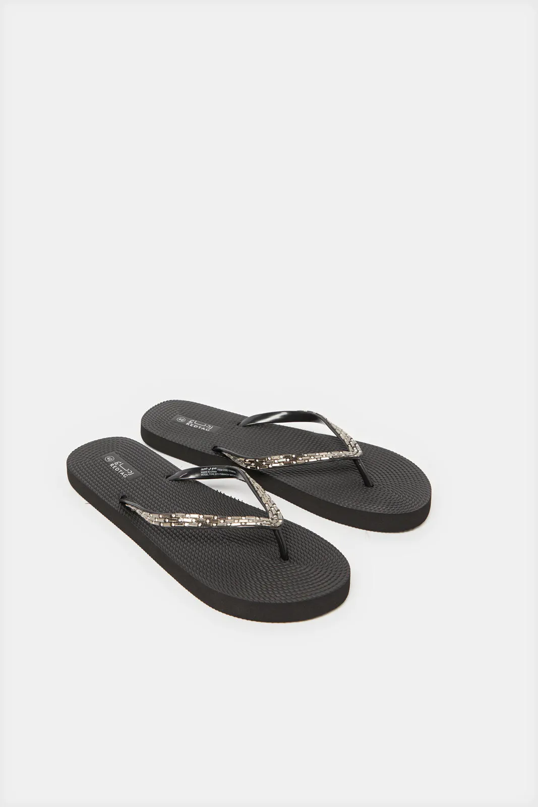Women Black Embellished Flip Flop sold by Redtag product image thumbnail 2