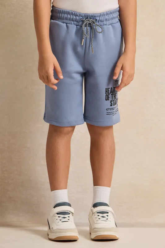 Boys Blue Printed Shorts sold by Redtag