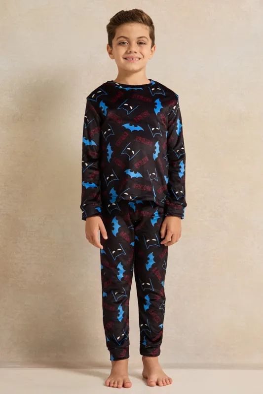 Boys Black Printed Pyjama Set (2 Piece) sold by Redtag
