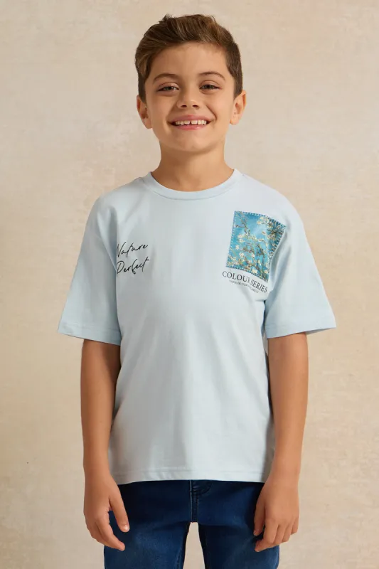 Boys Blue Printed T-shirt sold by Redtag