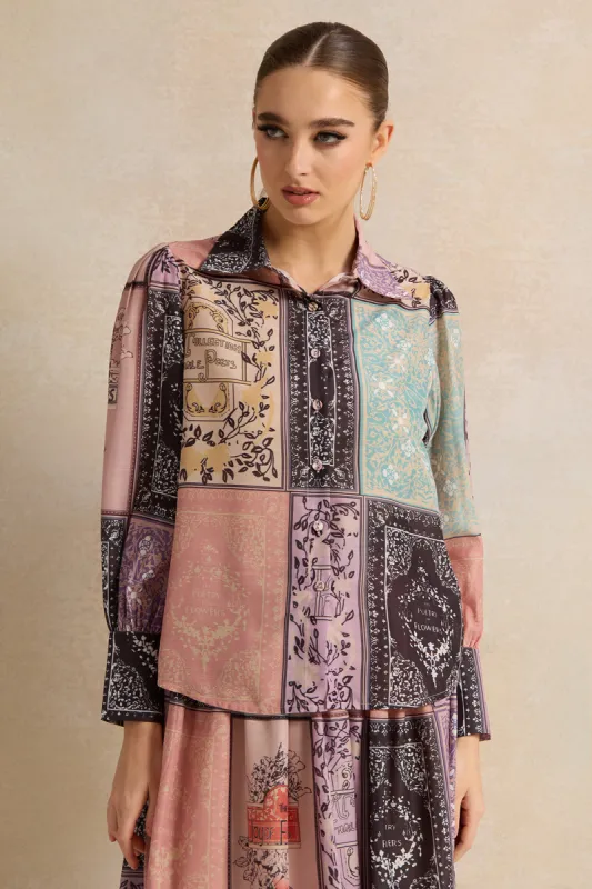 Women Multicolour Printed Collared Blouse sold by Redtag