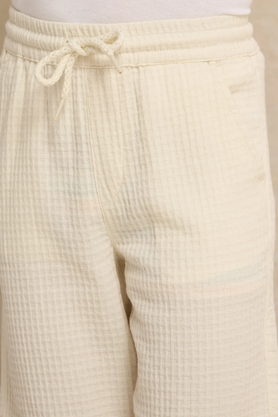 Boys Cream Jacquard Shorts sold by Redtag product image thumbnail 4