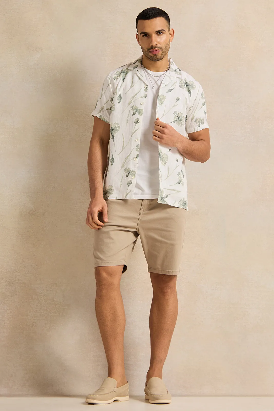 Men White Printed Casual Shirt sold by Redtag product image thumbnail 2