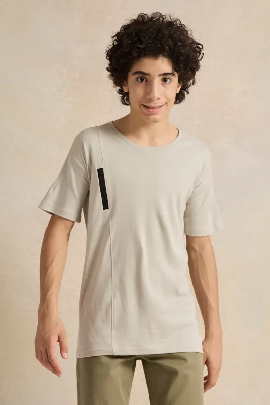 Senior Boys Grey Printed T-shirt sold by Redtag