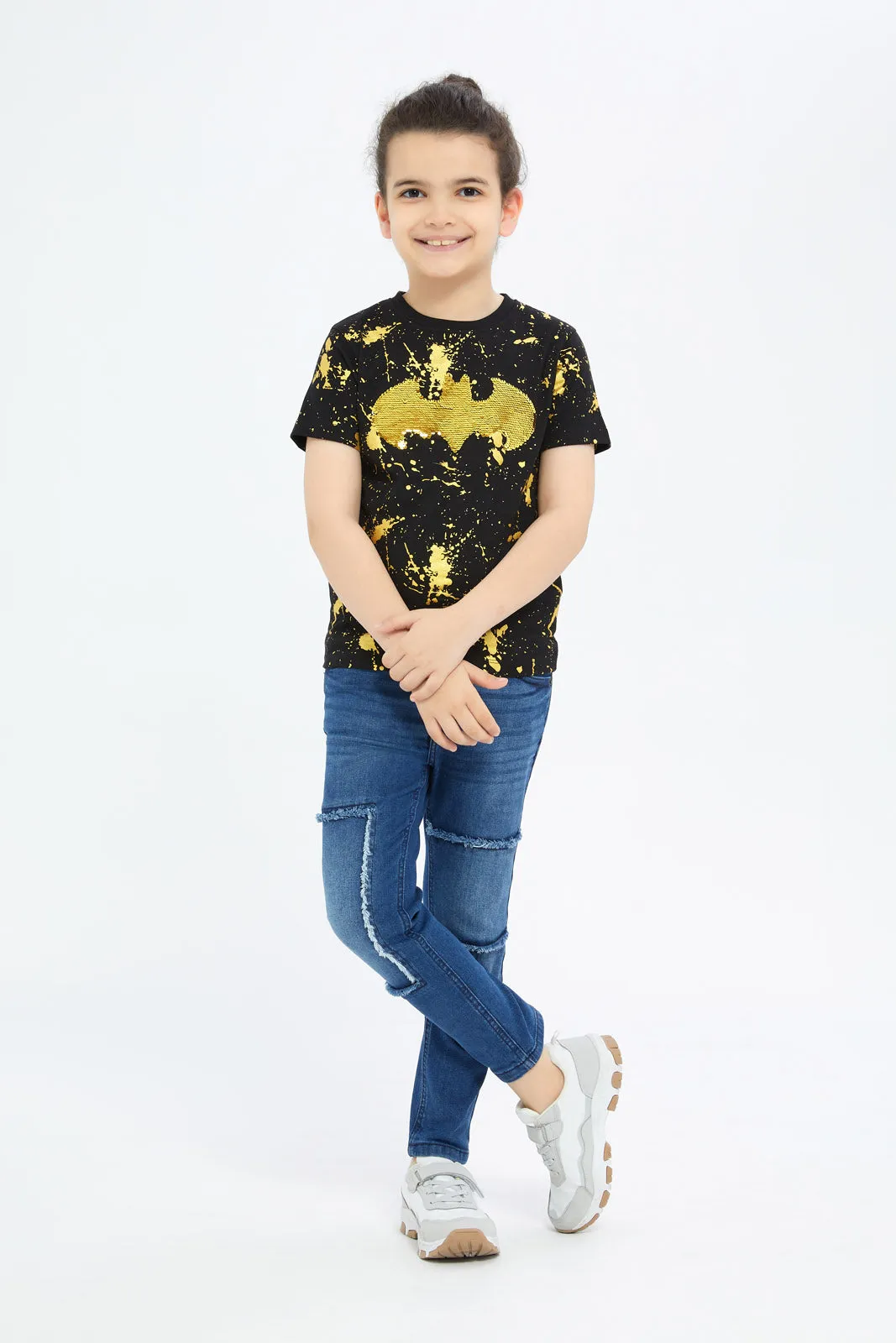 Boys Black Batman Printed T-Shirt sold by Redtag product image thumbnail 2