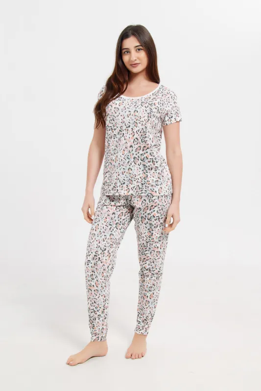 Women Ivory Printed Pyjama Set (2 Piece) made by Redtag