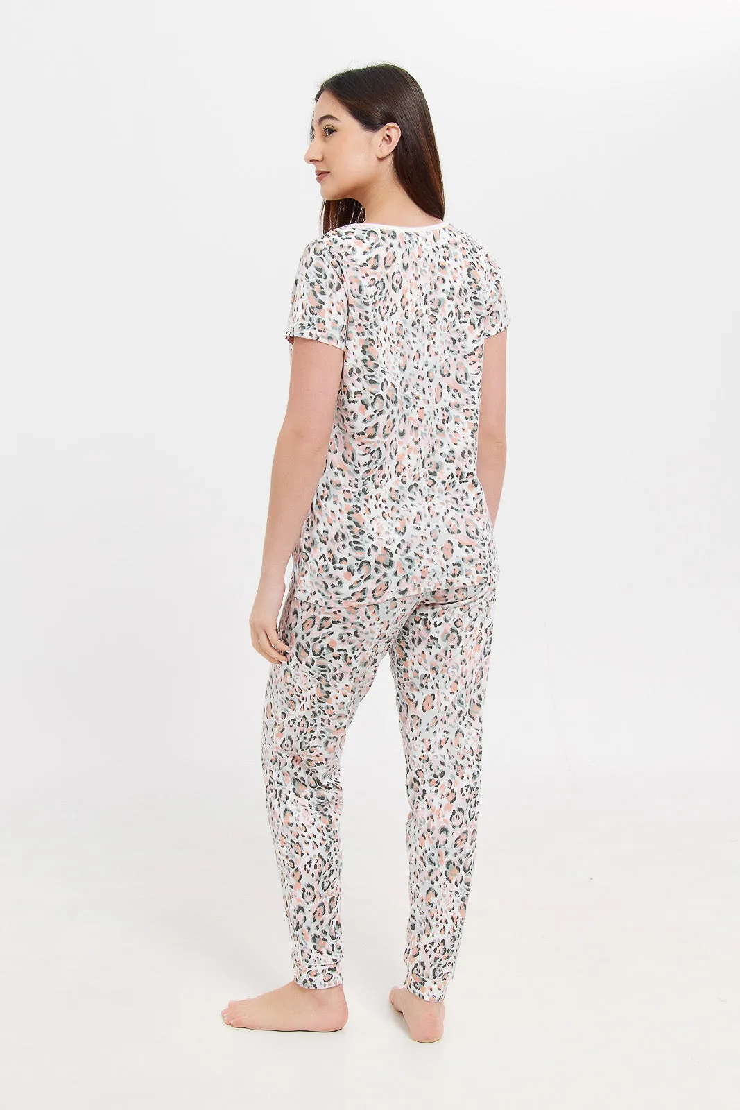 Women Ivory Printed Pyjama Set (2 Piece) sold by Redtag product image thumbnail 4