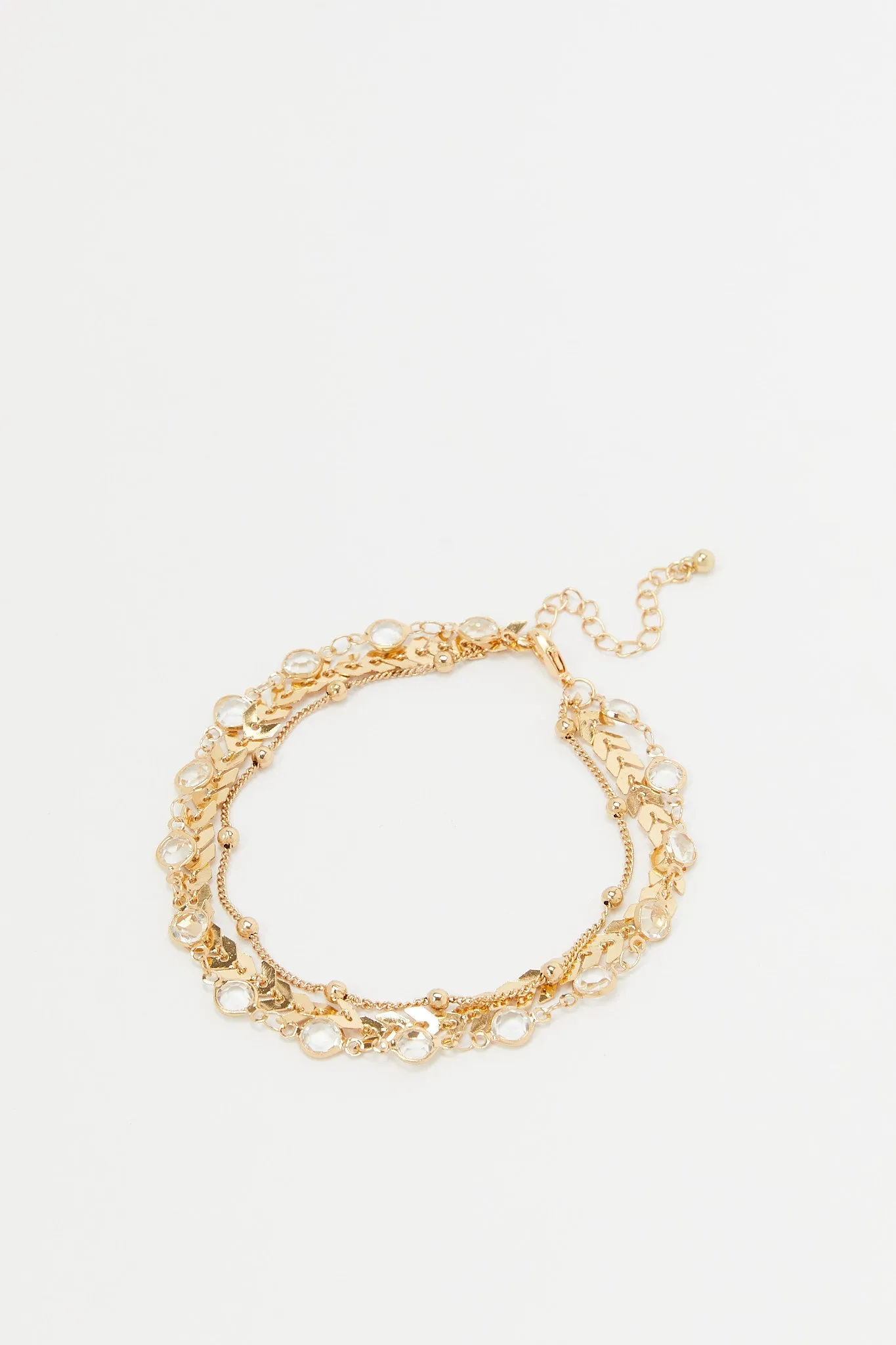 Women Gold Embellished Layered Anklet sold by Redtag product image thumbnail 2