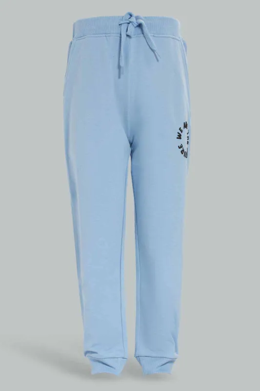 Boys Blue Printed Jogger Pants sold by Redtag