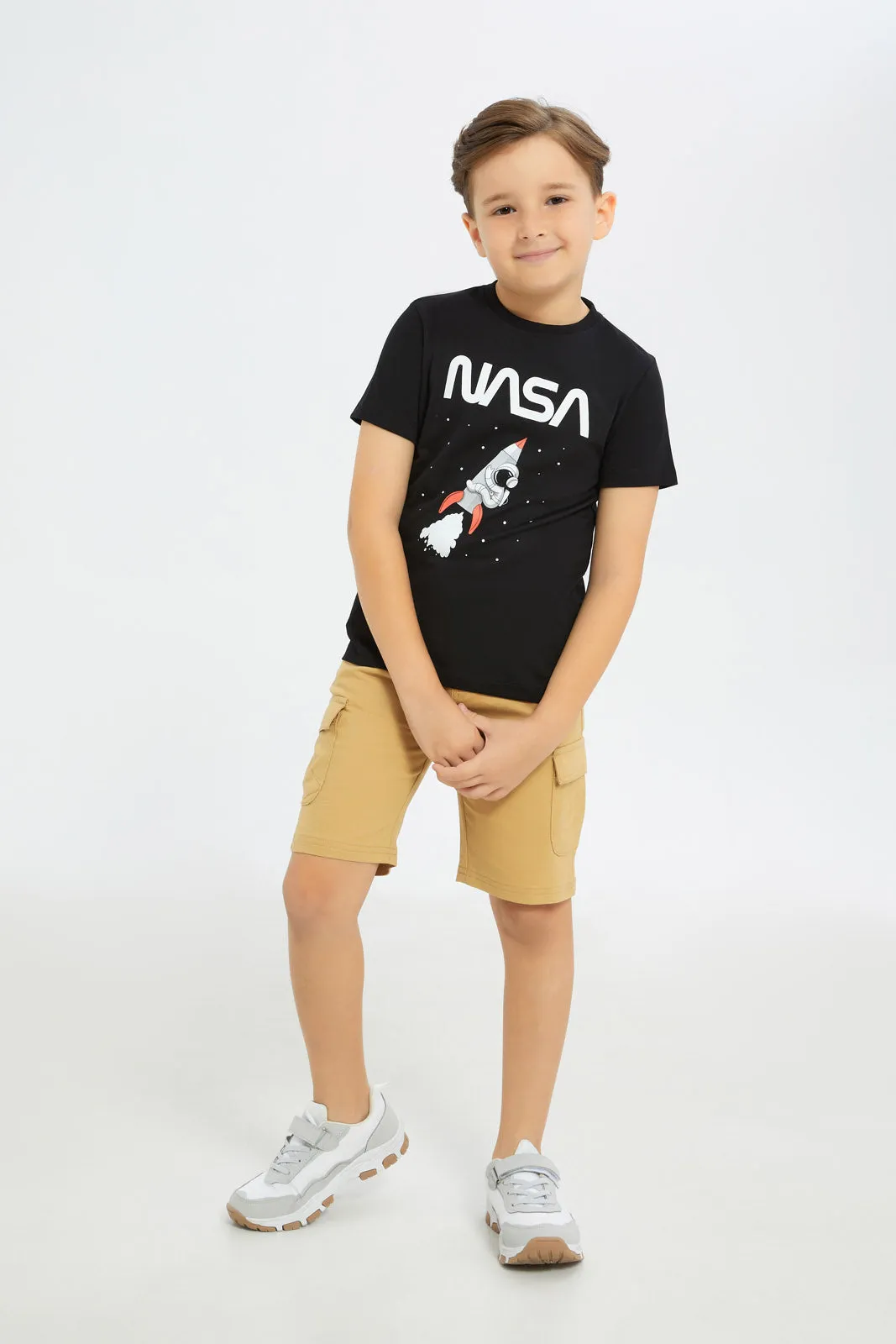 Boys Black Nasa Short Sleeve T-Shirt sold by Redtag product image thumbnail 2