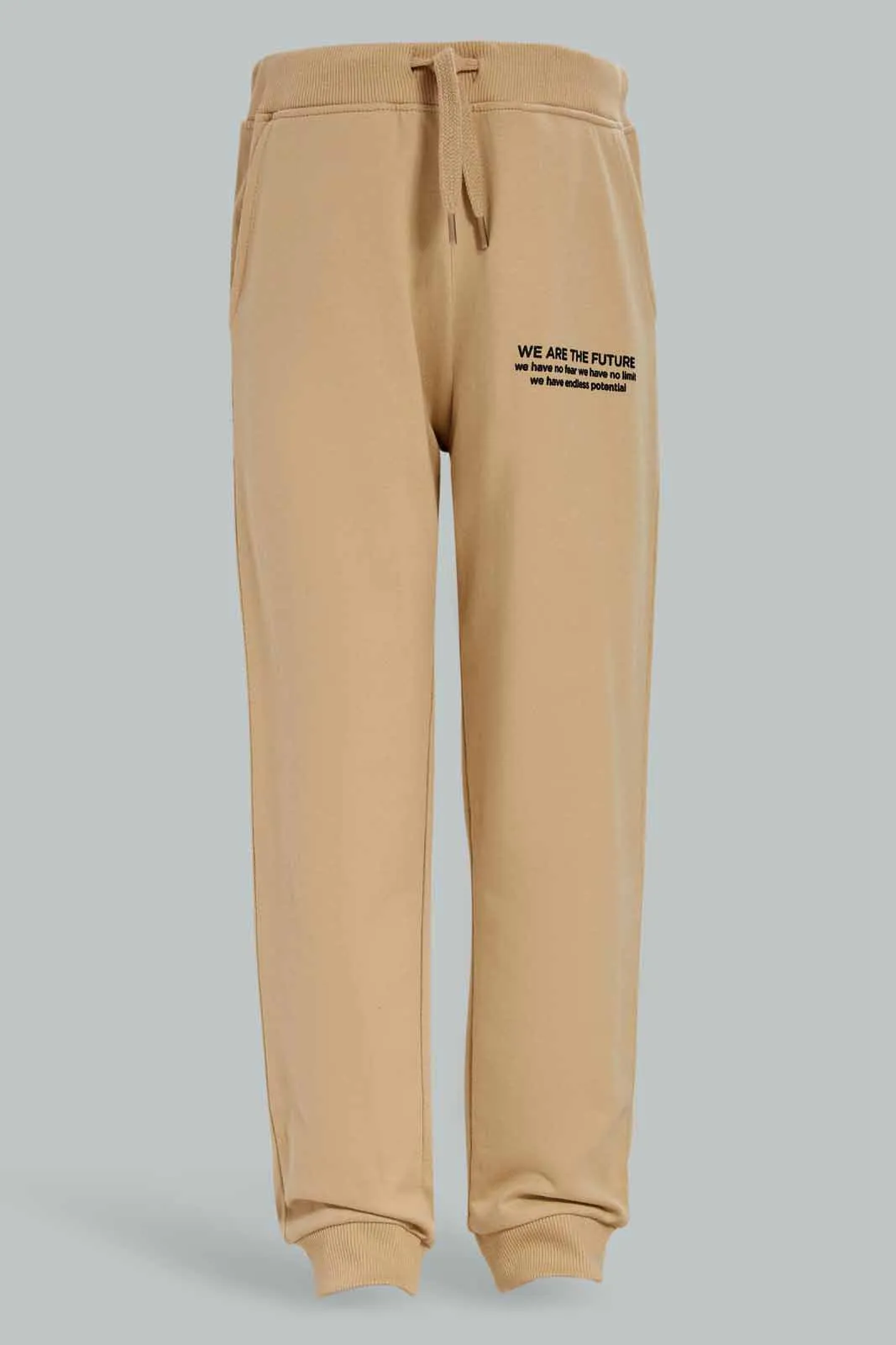 Boys Beige Printed Jogger Pants sold by Redtag