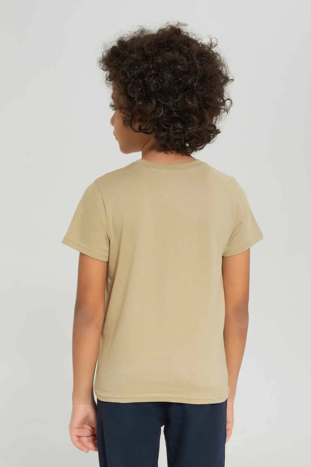 Boys Beige Lion Printed Pocket T-Shirt sold by Redtag product image thumbnail 3
