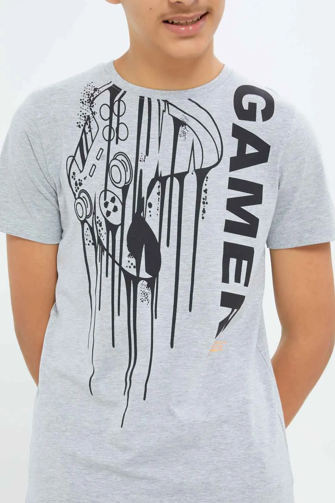 Senior Boys Grey Printed T-Shirt sold by Redtag product image thumbnail 4