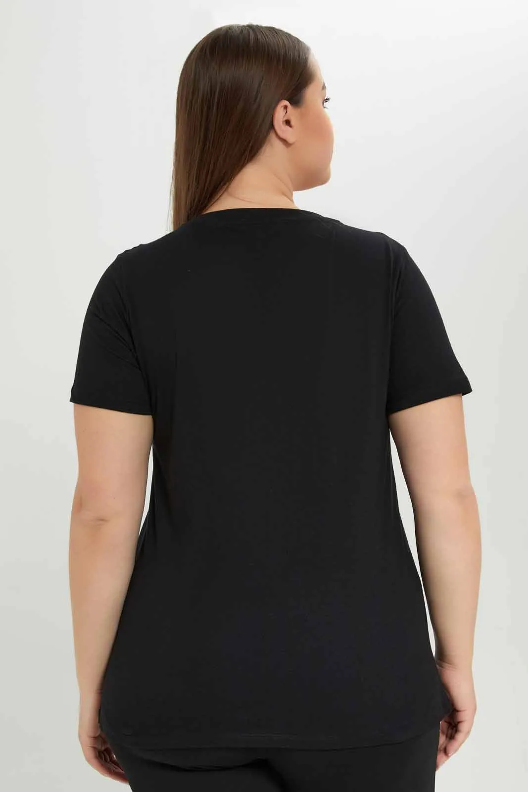 Plus Size Women Black Mickey Print T-Shirt sold by Redtag product image thumbnail 3