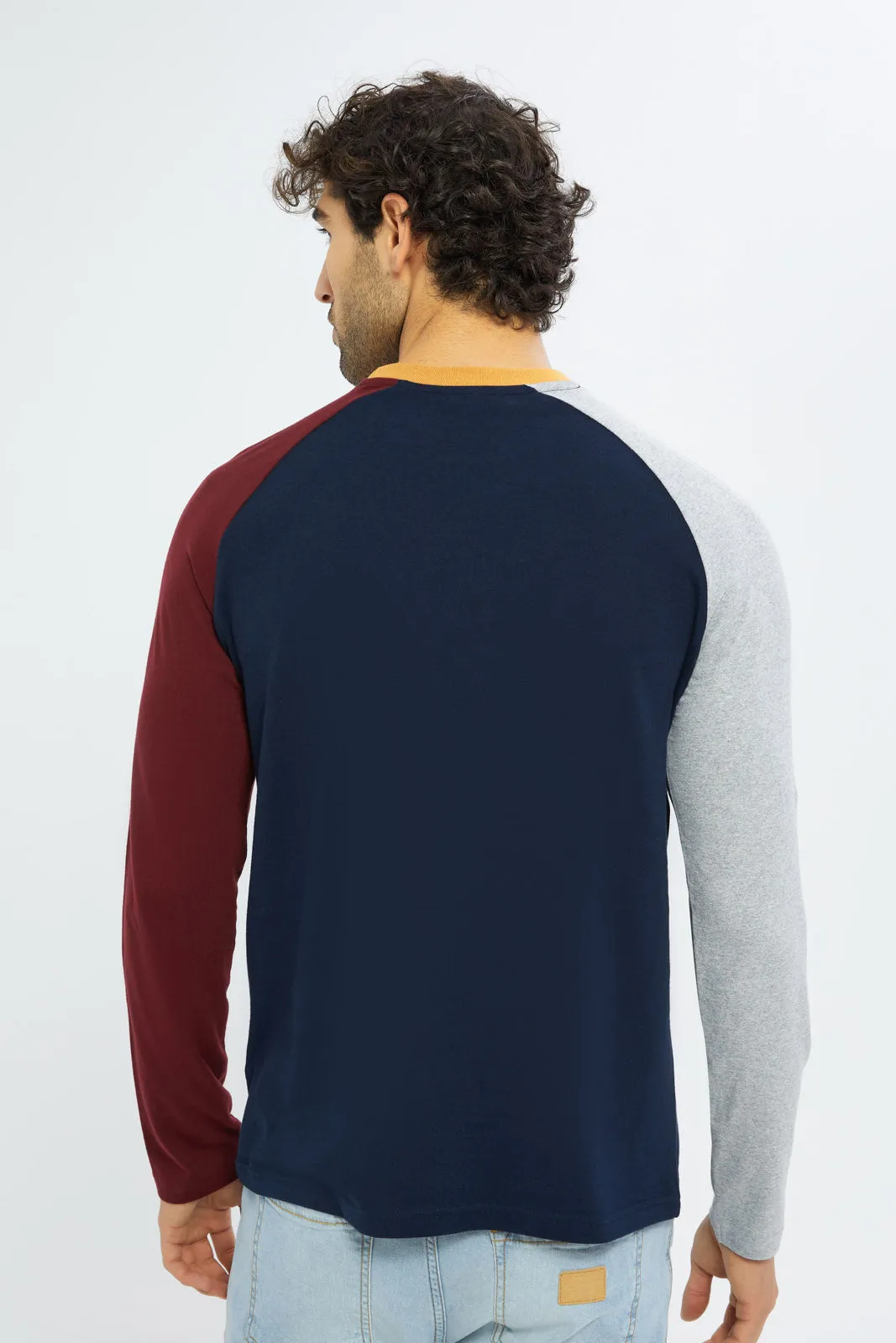 Men Multicolour Varsity Reglan T-Shirt sold by Redtag product image thumbnail 3