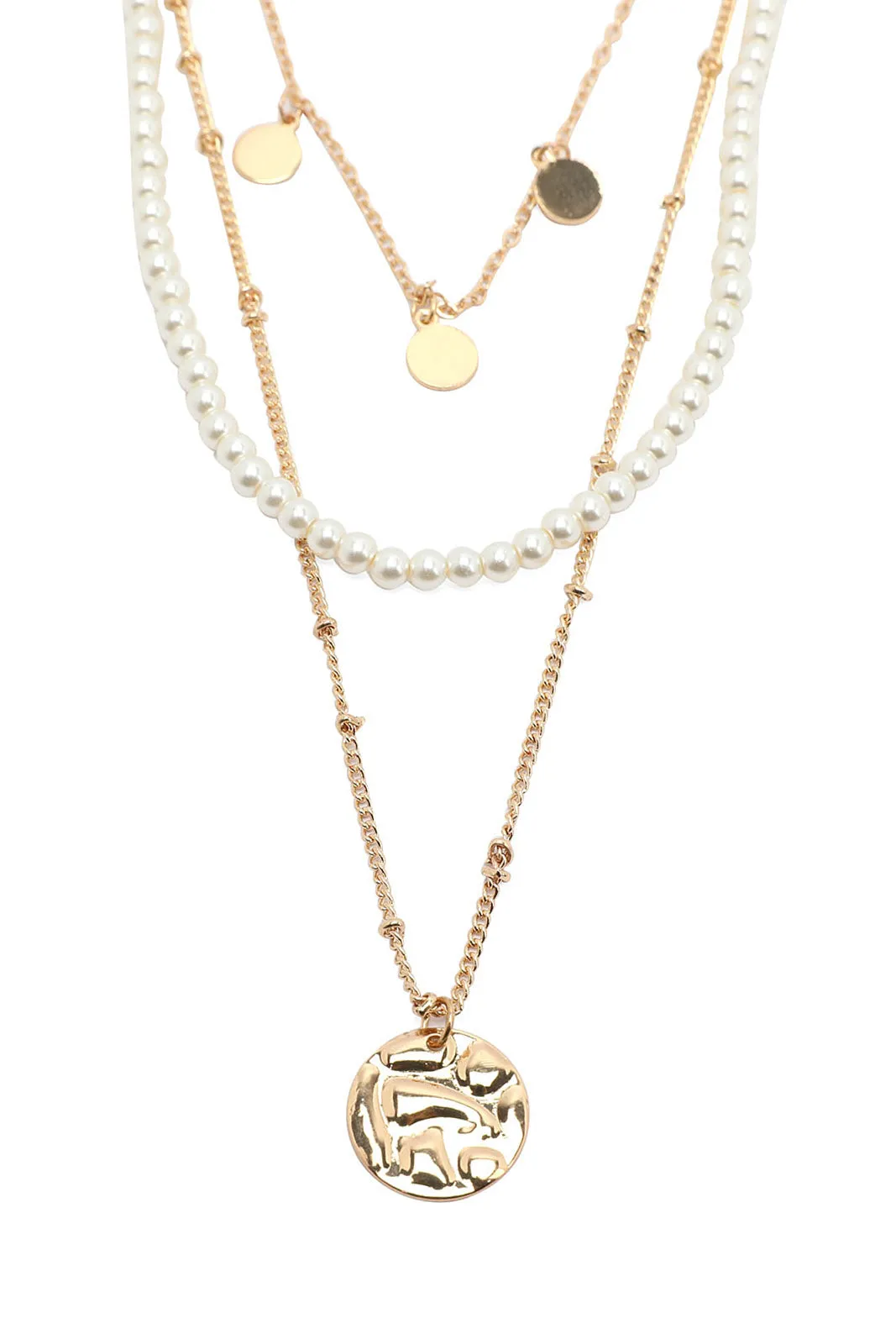 Women Gold And White Embellished Pearls Necklace sold by Redtag product image thumbnail 2