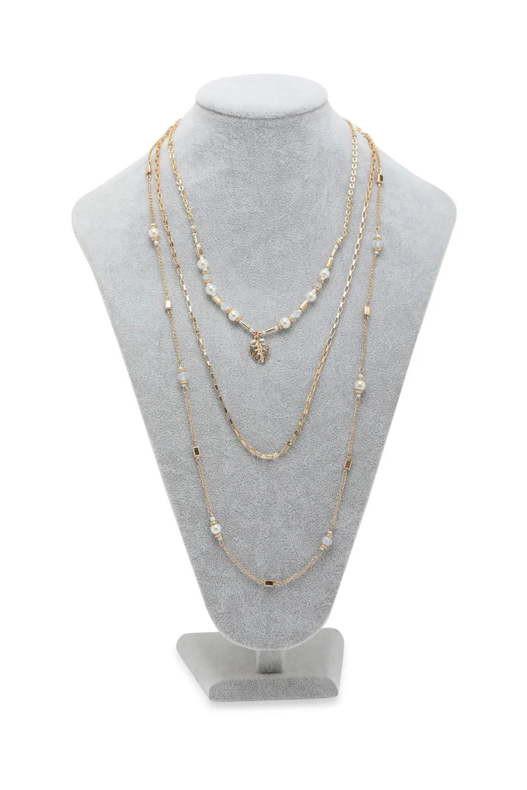 Women Gold Pearl Embellished Necklace sold by Redtag