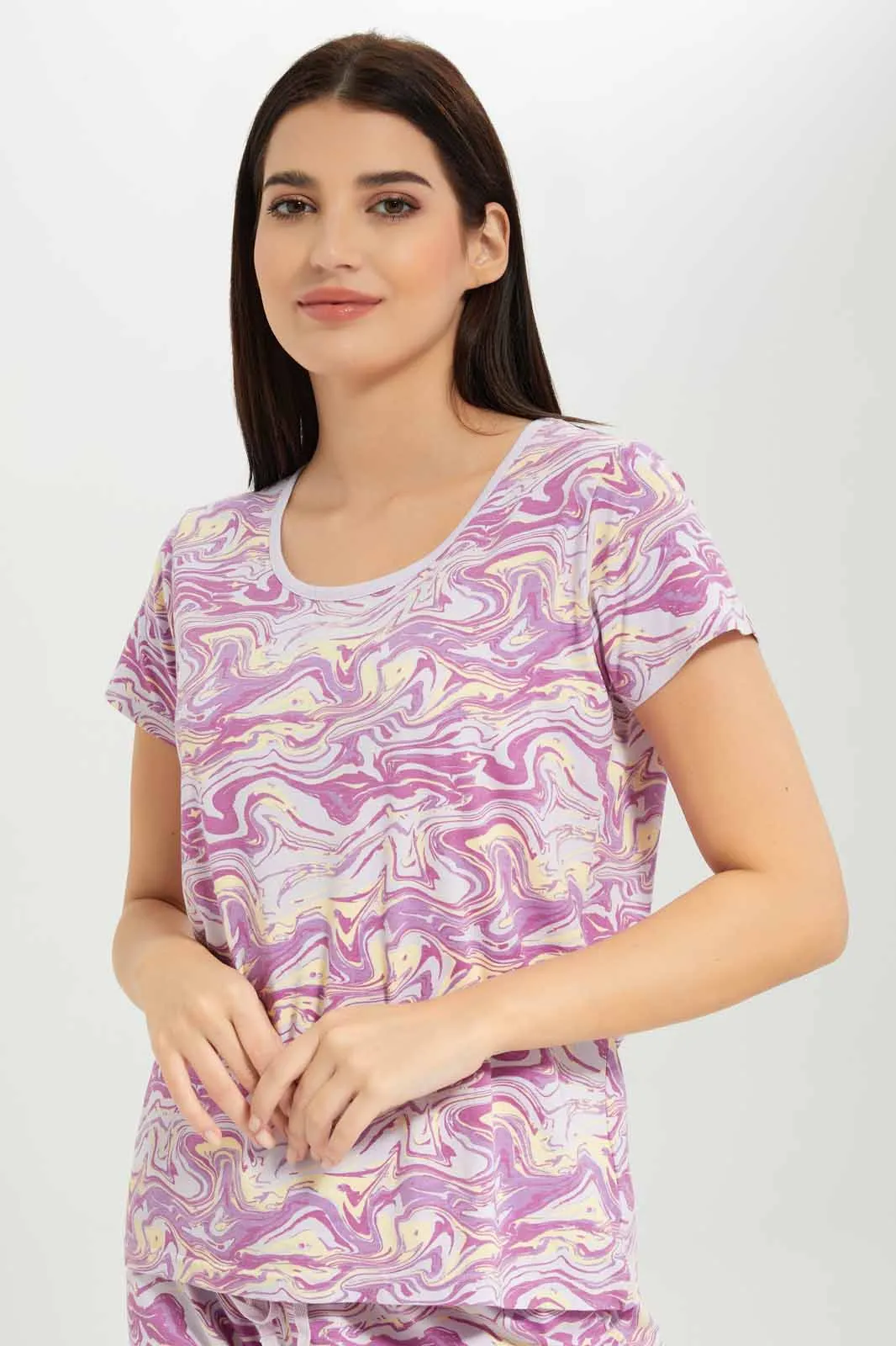 Women Purple Pyjama Set (2 Piece) sold by Redtag product image thumbnail 2