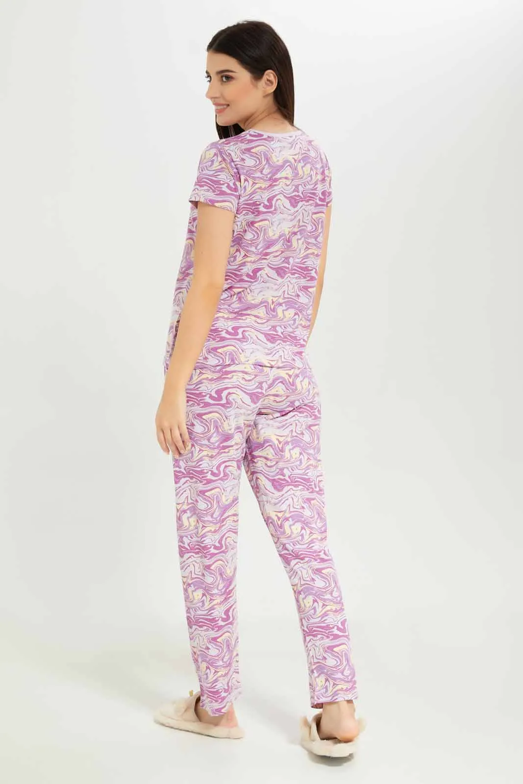 Women Purple Pyjama Set (2 Piece) sold by Redtag product image thumbnail 4