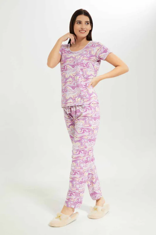 Women Purple Pyjama Set (2 Piece) sold by Redtag