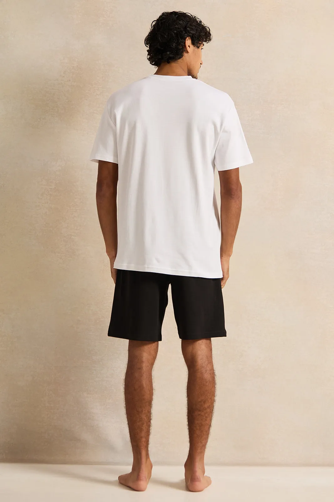 Men White And Black Printed Pyjama Set (2 Piece) sold by Redtag product image thumbnail 4