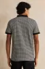 Men Black Jacquard Polo Shirt sold by Redtag